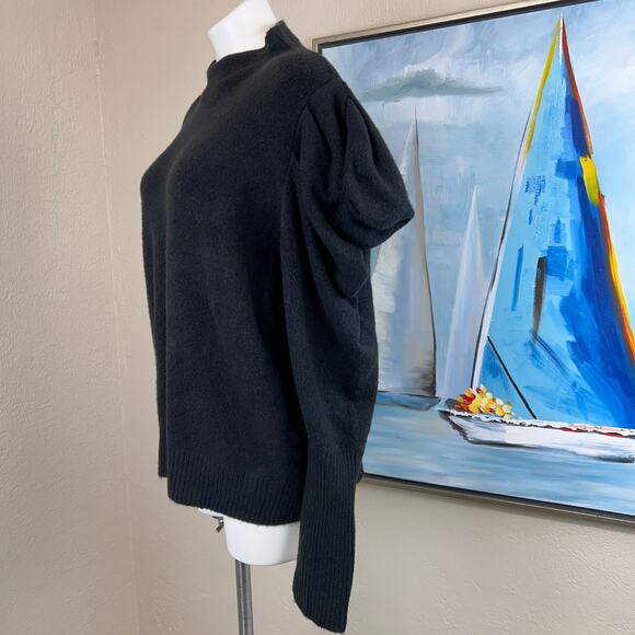 Express Sweater Black Mock neck Ruffle Sleeve Size XL NWT - Picture 3 of 7